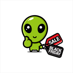 black friday celebration cute character vector design