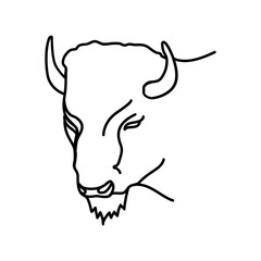 Animal bison icon design. Vector, clip art, illustration, line icon design style.