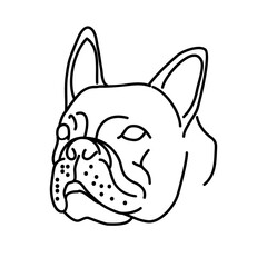 Animal bulldog icon design. Vector, clip art, illustration, line icon design style.