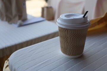 Paper cup for hot coffee Take-home Or single use Paper to reduce global warming instead of plastic glasses