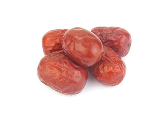 Red dates or jujube isolated on white background