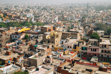 Fototapeta premium Jaipur city panorama view in Jaipur, India