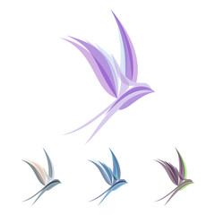 Obraz premium Abstract Colored Stylized Swallow Template for Logo Design, vector illustration