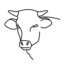 Animal cow icon design. Vector, clip art, illustration, line icon design style.