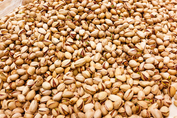 Delicious pistachios in supermarket sales