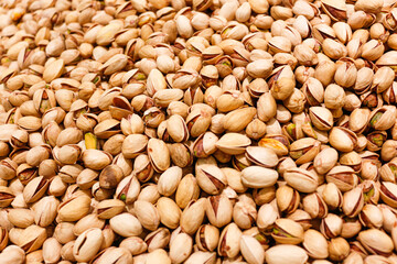 Delicious pistachios in supermarket sales
