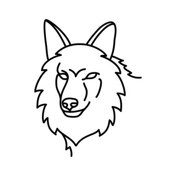 Animal coyote icon design. Vector, clip art, illustration, line icon design style.