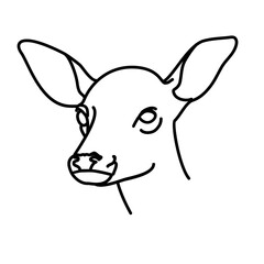 Fototapeta na wymiar Animal fawn icon design. Vector, clip art, illustration, line icon design style.