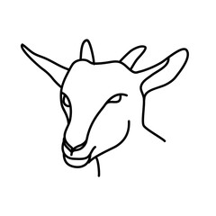 Animal goat icon design. Vector, clip art, illustration, line icon design style.