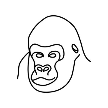 Animal gorilla icon design. Vector, clip art, illustration, line icon design style.