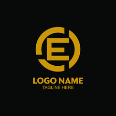 euro sign icon. Logo initial E vector