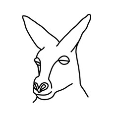 Animal kangaroo icon design. Vector, clip art, illustration, line icon design style.