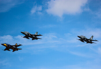 Jet fighter in the sky