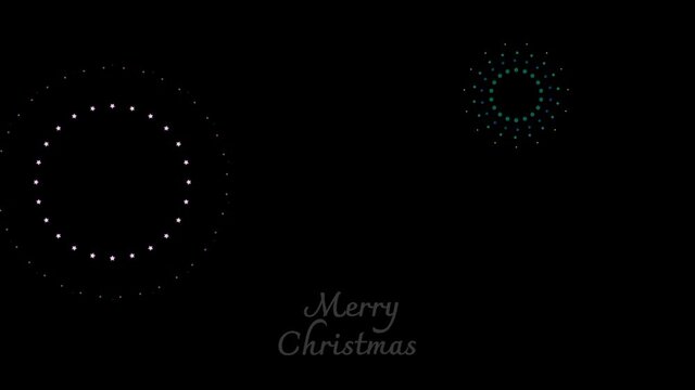 merry chirsmat and happy new year, with sparkling lights and fireworks