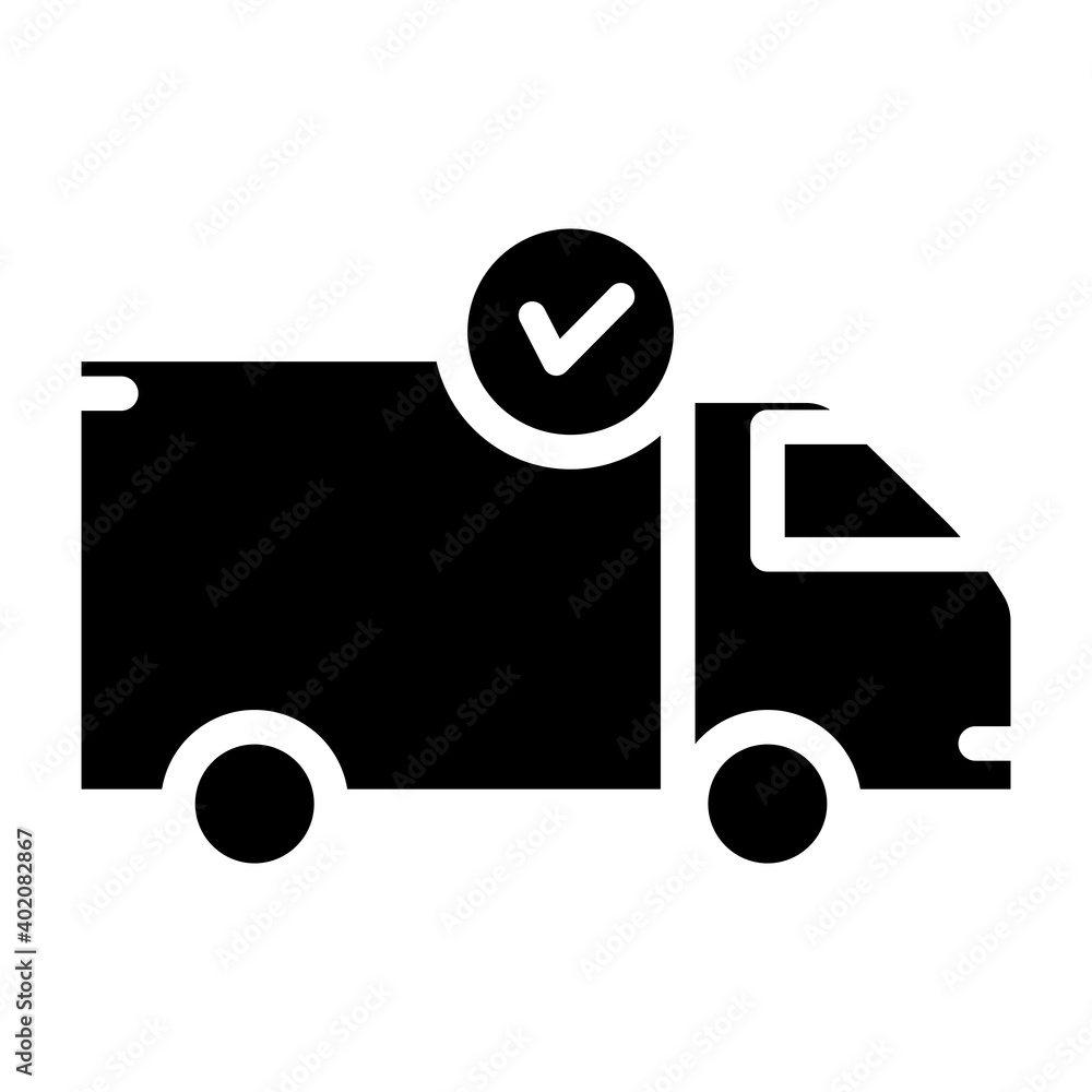 Poster delivery on time icon. truck icon with checklist. simple design editable. design template vector