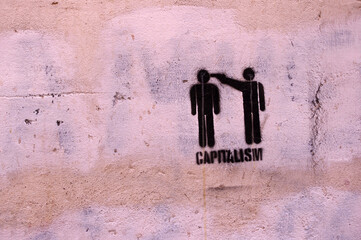 Graffiti about reality of capitalism