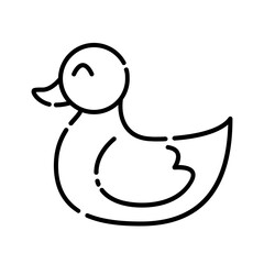 Baby rubber duck, Icon design, Vector, Clip art, Illustration, Line icon design Style.