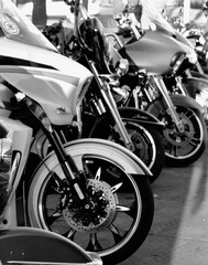 Black and white motorcycles