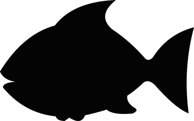 Vector illustration of emoticon of a fish silhouette