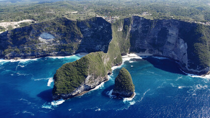 Ocean on Bali. Shooting from dron.