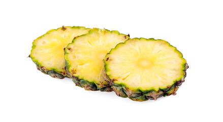 pineapple with slices an isolated on white background .Clipping Path