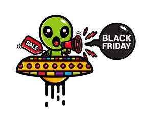black friday celebration cute character vector design