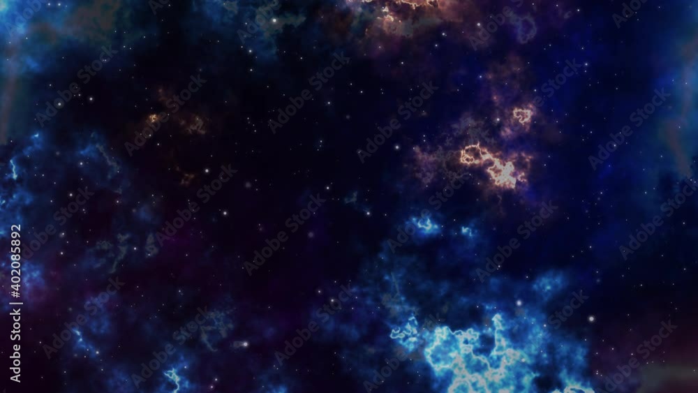 Wall mural loop aurora galaxy animation. sci-fi galaxy fantasy voyage through space. star field fly through in 