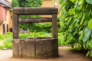 Historic well in rear garden of the house where  the famous composer and musician J.S. Bach was...
