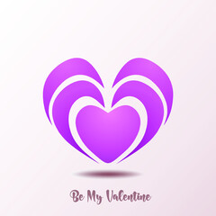 valentine's day greeting card with heart ornament vector illustration