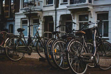 Naklejka na ściany i meble bicycles in the city of Amsterdam.