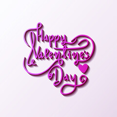 happy valentine's day lettering with gradient color, papercut style