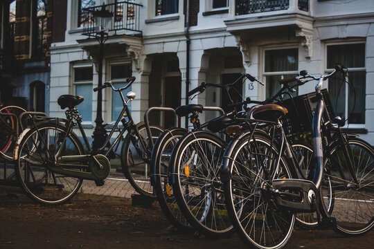 bicycles in the city of Amsterdam.