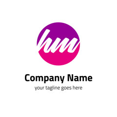 HM letter logo purple for your creative brand