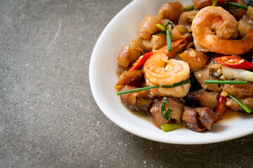 Stir-Fried Sea Cucumber with Shrimps