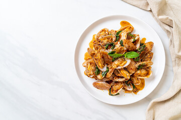 Stir Fried Clams with Roasted Chilli Paste