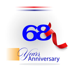 68 Year Anniversary celebration Vector Template Design Illustration