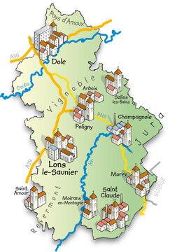 39 Carte du d&eacute;partement du Jura