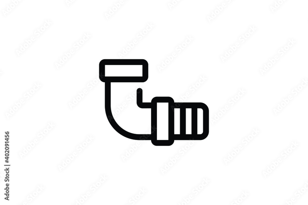 Sticker plumber outline icon - pipe