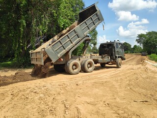 Heavy equipment creates new roads.