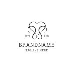 Love line logo design template - vector