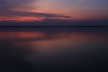Fototapeta na wymiar Night view of Lam Pao Dam Kalasin Province, Thailand