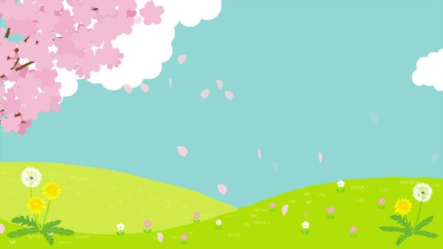 桜が舞う春の風景　動画
