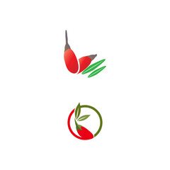 Goji berries logo. Isolated goji berries on white background