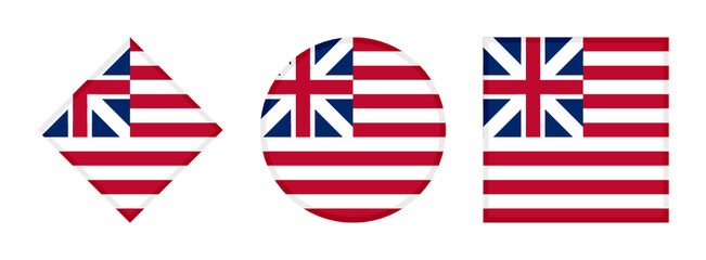 united states flag icon set. isolated on white background	
