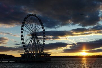 ferris wheel at sunset