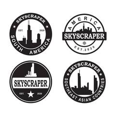 A Set Of American Skyscraper Logo , A Set Of Architecture Logo