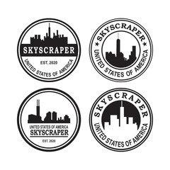 A Set Of American Skyscraper Logo , A Set Of Architecture Logo