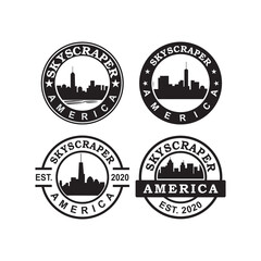 A Set Of American Skyscraper Logo , A Set Of Architecture Logo