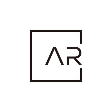 Creative initial letter AR square logo design concept vector