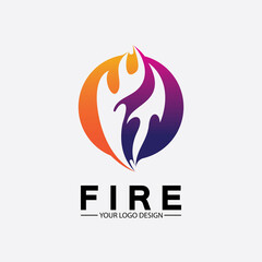 Fototapeta premium fire flame logo icon vector design template